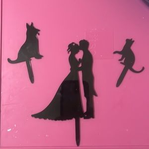 Wedding Cake Toppers - Couple, Dog, Cat